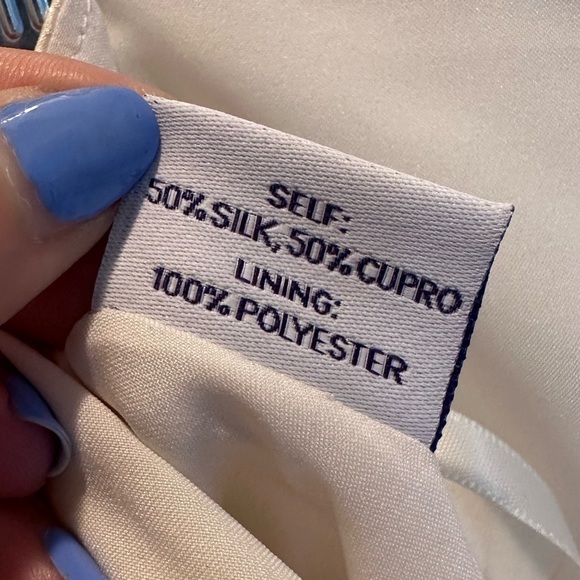 Floravere Silk Cupro Off White Midi Skirt Size 4 NEW Bridal Bachelorette - Picture 6 of 10